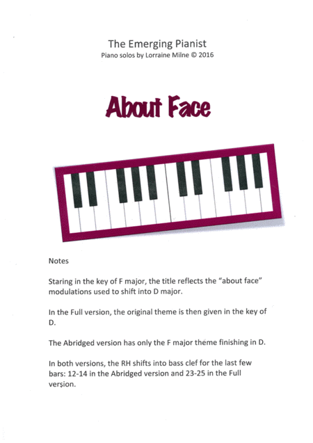 Free Sheet Music About Face