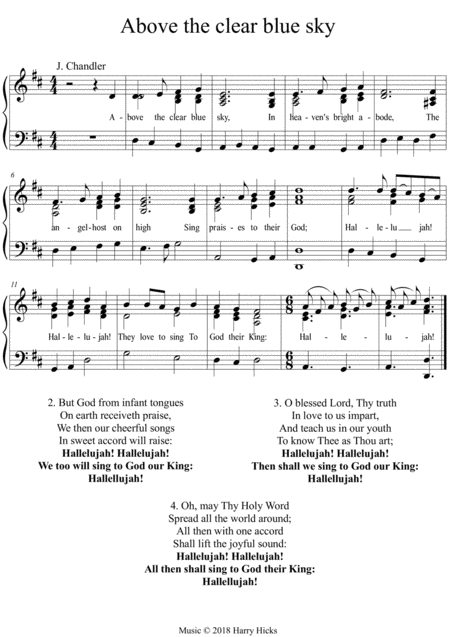 Free Sheet Music Above The Clear Blue Sky A New Tune To An Old Hymn That Needs To Be Rediscovered