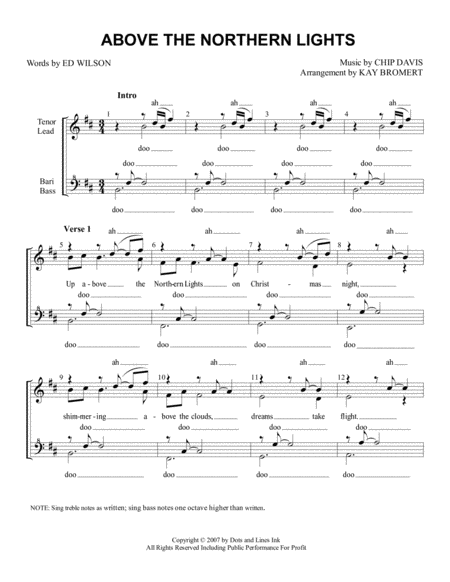 Free Sheet Music Above The Northern Lights