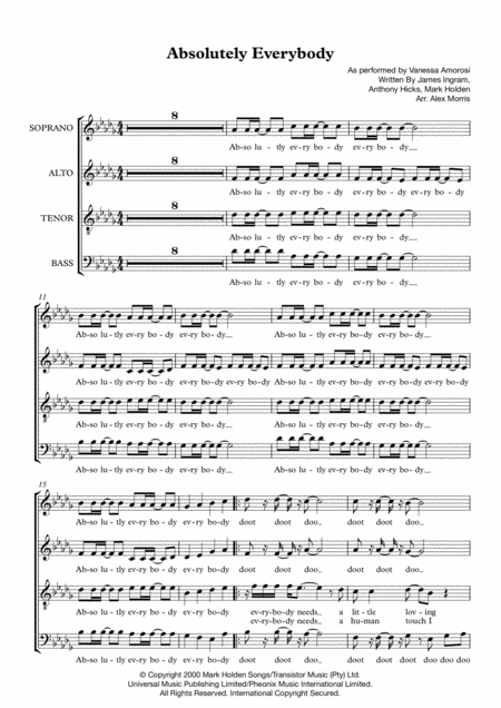 Free Sheet Music Absolutely Everybody