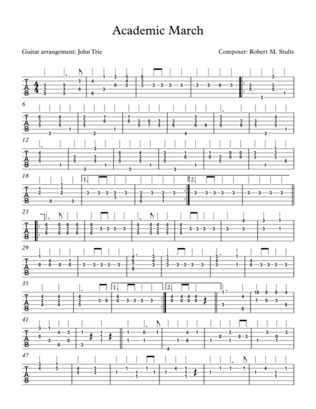 Academic March Tab Sheet Music