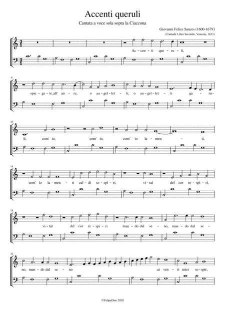 Accenti Queruli Sheet Music