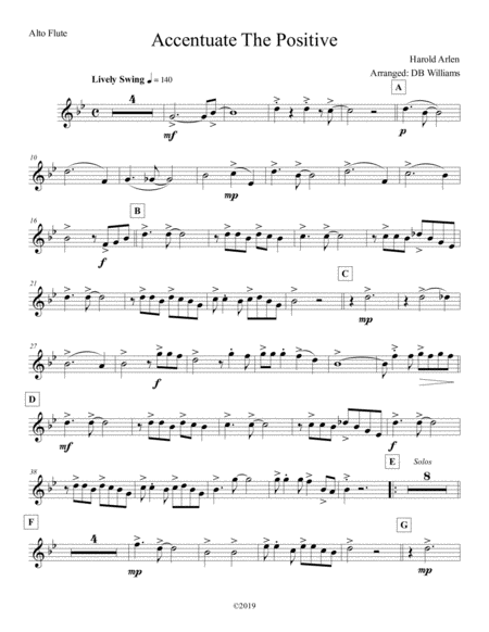 Accentuate The Positive Alto Flute Sheet Music