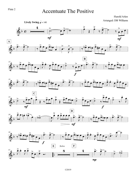 Free Sheet Music Accentuate The Positive Flute 2