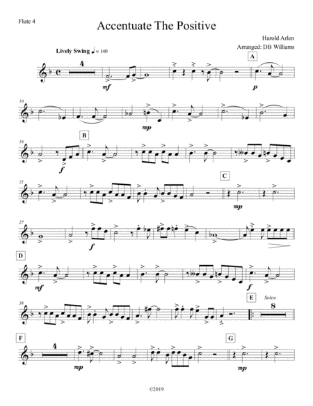 Free Sheet Music Accentuate The Positive Flute 4