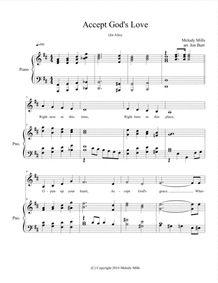 Accept Gods Love Piano Alto Sheet Music