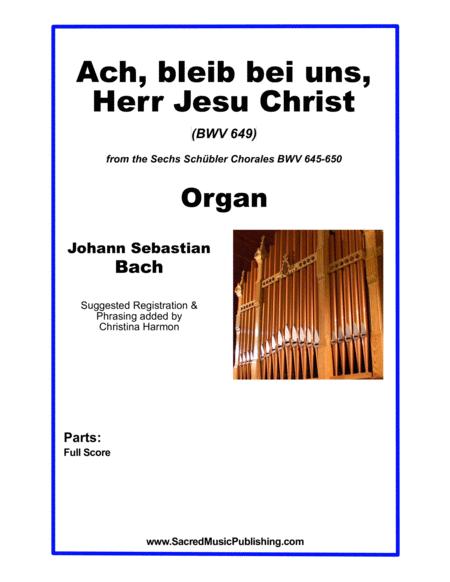 Ach Bleib Bei Uns Herr Jesu Christ Organ Sheet Music