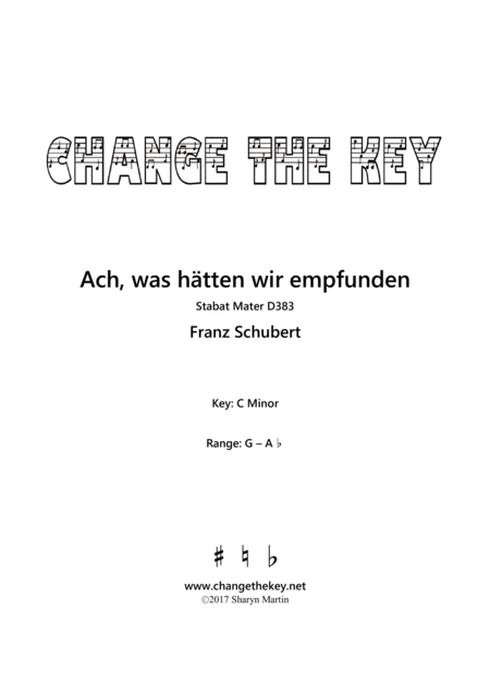 Ach Was Hatten Wir Empfunden C Minor Sheet Music