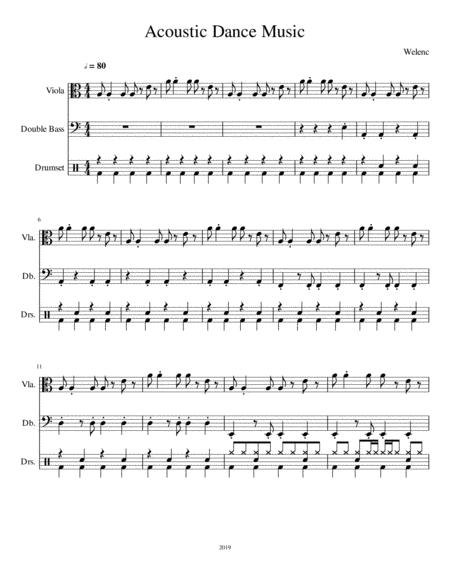 Acoustic Dance Music From 3 Dances For Viola Bass Percussion Sheet Music