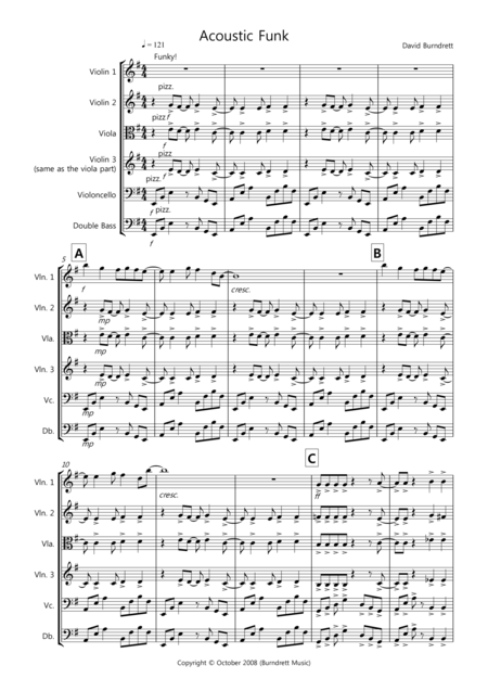 Acoustic Funk For String Orchestra Sheet Music