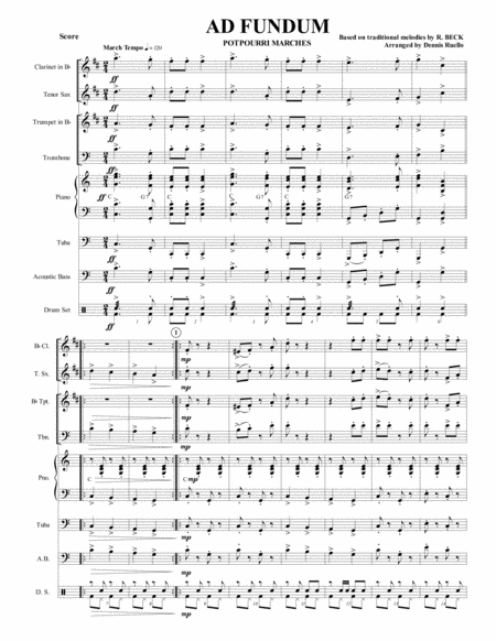 Ad Fundum Until The Bottom German Band Oktoberfest Sheet Music