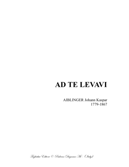 Ad Te Levavi Aiblinger For Satb Choir Sheet Music