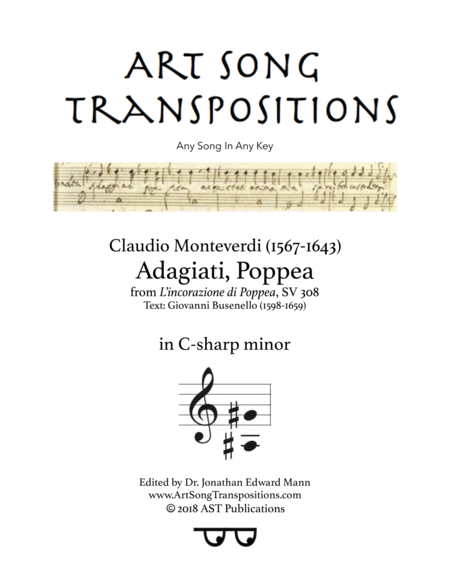 Free Sheet Music Adagiati Poppea C Sharp Minor