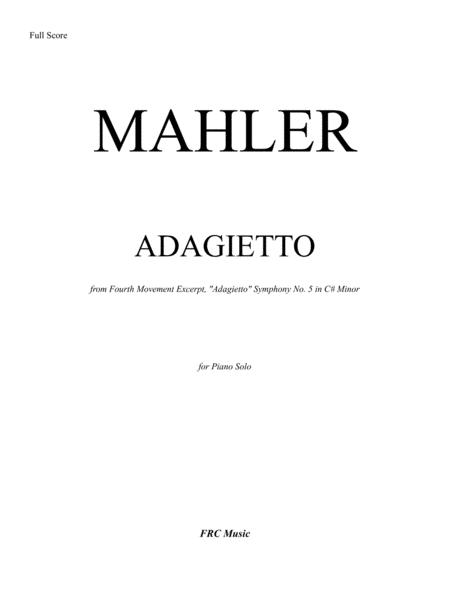 Adagietto From Fourth Movement Excerpt Symphony No 5 In C Minor For Piano Solo Sheet Music