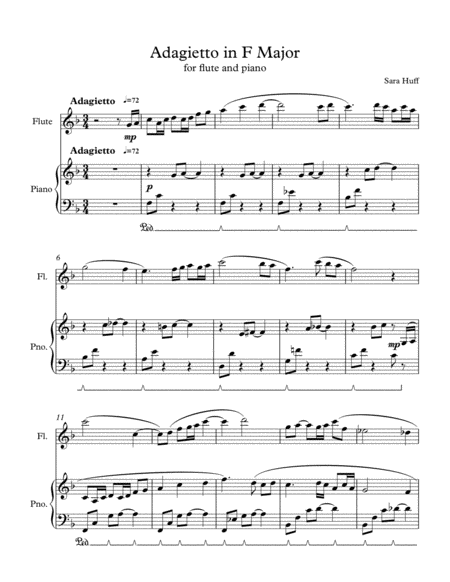 Free Sheet Music Adagietto In F Major For Flute And Piano