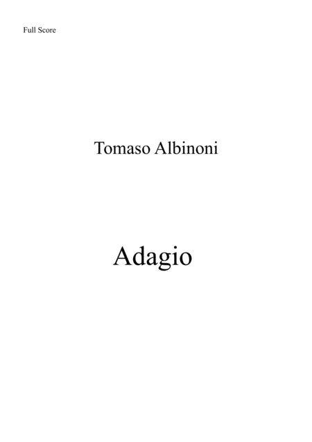 Free Sheet Music Adagio Albinoni Arranged For Two Guitars By Robin Hill