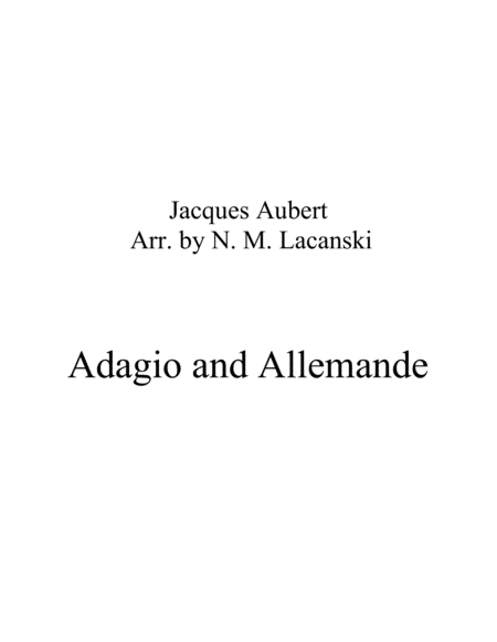 Adagio And Allemande Sheet Music