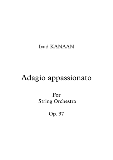 Adagio Appassionato For String Orchestra Sheet Music