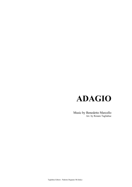 Free Sheet Music Adagio Benedetto Marcello For String Quartet With Parts