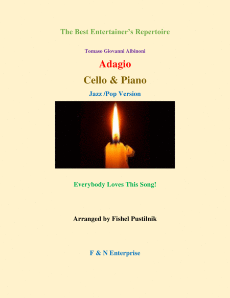 Free Sheet Music Adagio By Albinoni For Cello And Piano