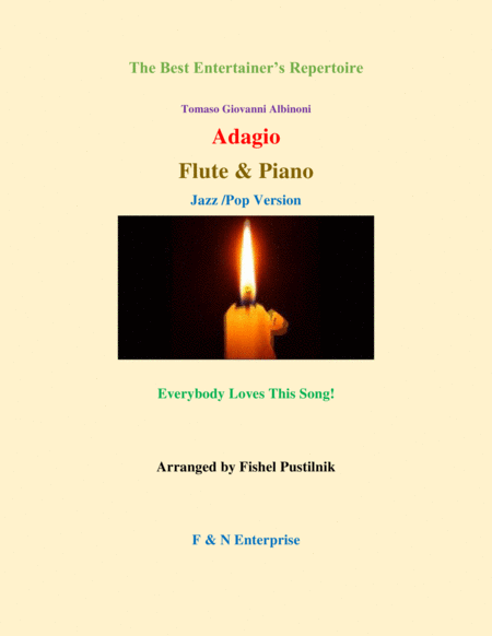 Free Sheet Music Adagio By Albinoni Piano Background For Flute And Piano Jazz Pop Version