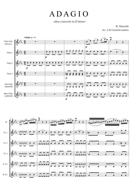 Free Sheet Music Adagio C Flute Choir