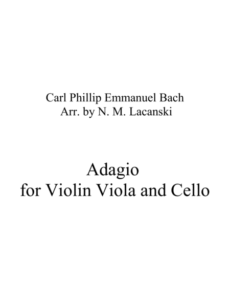 Adagio For Violin Viola And Cello Sheet Music