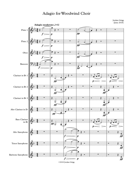 Free Sheet Music Adagio For Woodwind Choir