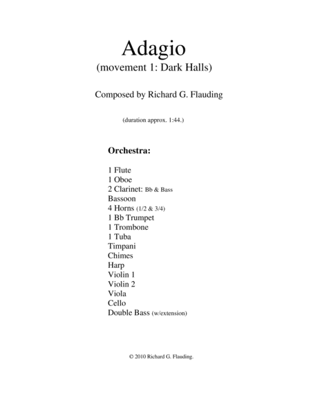 Free Sheet Music Adagio Orchestra