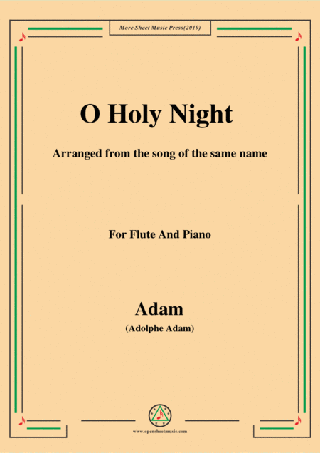 Free Sheet Music Adam O Holy Night Cantique De Noel For Flute And Piano