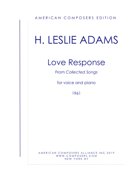 Free Sheet Music Adams Love Response From Collected Songs