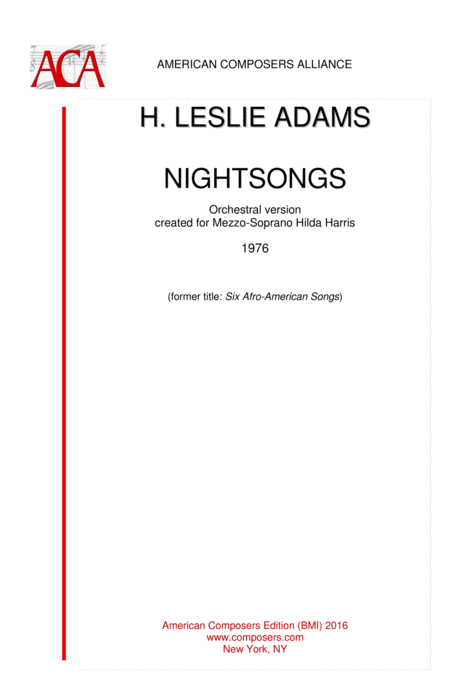 Free Sheet Music Adams Nightsongs Orchestral