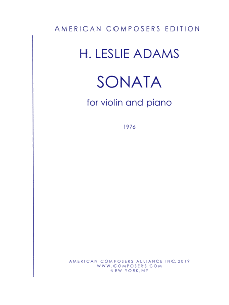 Free Sheet Music Adams Sonata For Violin And Piano