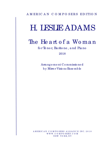 Adams The Heart Of A Woman From Nightsongs Duet Arrangement Sheet Music