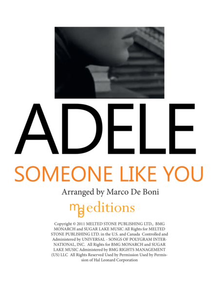 Adele Someone Like You Easy Piano Sheet Music