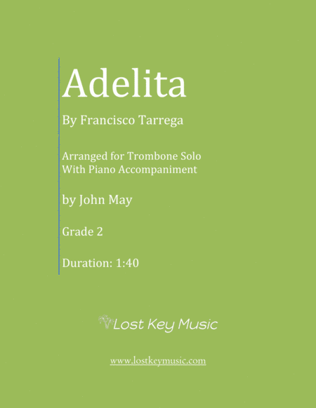 Adelita Trombone Solo With Piano Accompaniment Sheet Music