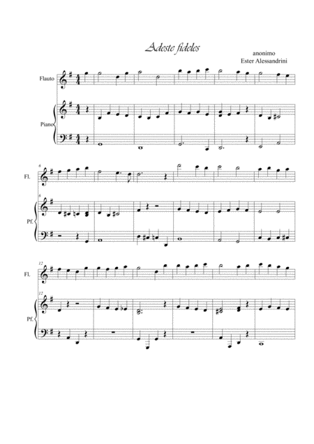 Adeste Fideles Flute And Piano Sheet Music