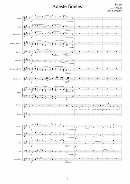 Free Sheet Music Adeste Fideles For Soprano Tenore And Orchestra