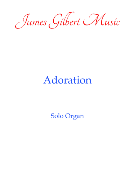 Adoration Or084 Sheet Music