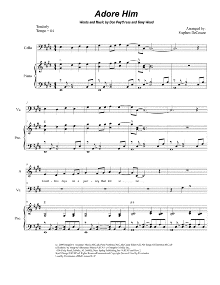 Free Sheet Music Adore Him For 2 Part Choir Sa