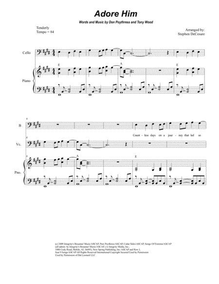 Adore Him For Vocal Quartet Satb Sheet Music