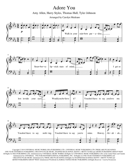 Adore You Sheet Music