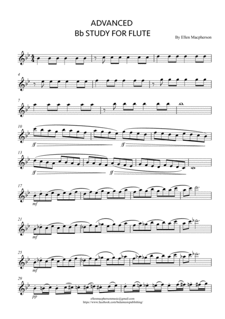 Advanced Bb Study For Flute Sheet Music