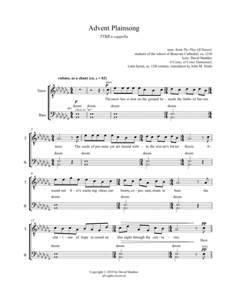 Advent Plainsong Sheet Music