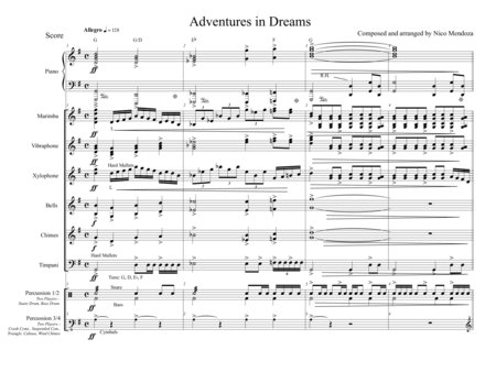 Adventures In Dreams Percussion Ensemble Piece Sheet Music