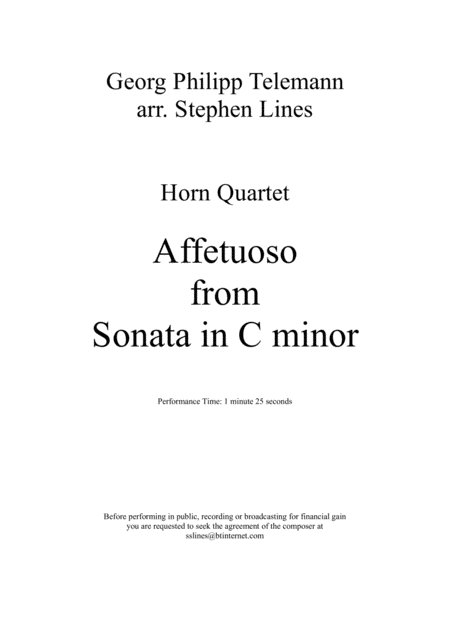 Free Sheet Music Affetuoso From Sonata In C Minor