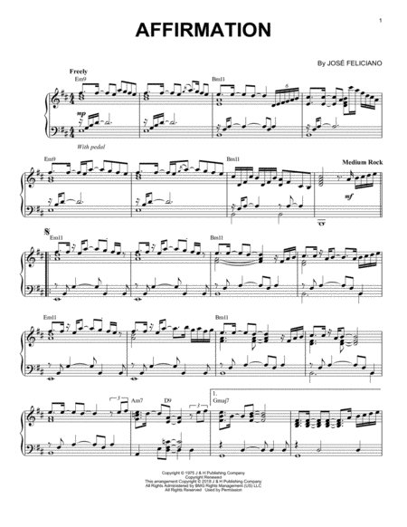 Affirmation Sheet Music