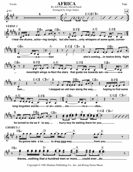 Africa Vocals Sheet Music