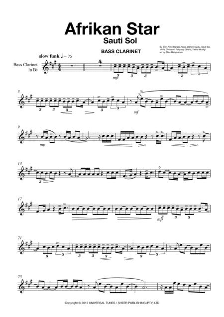 Afrikan Star For Bass Clarinet Solo Sheet Music