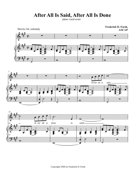 After All Is Said And Done Sheet Music